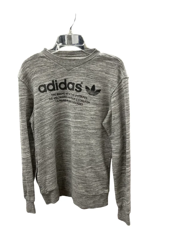 Athletic Sweatshirt Crewneck By Adidas In Grey, Size: S