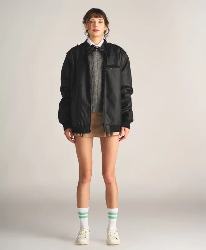 Women's Faux Leather Iconic Racer Oversized Jacket