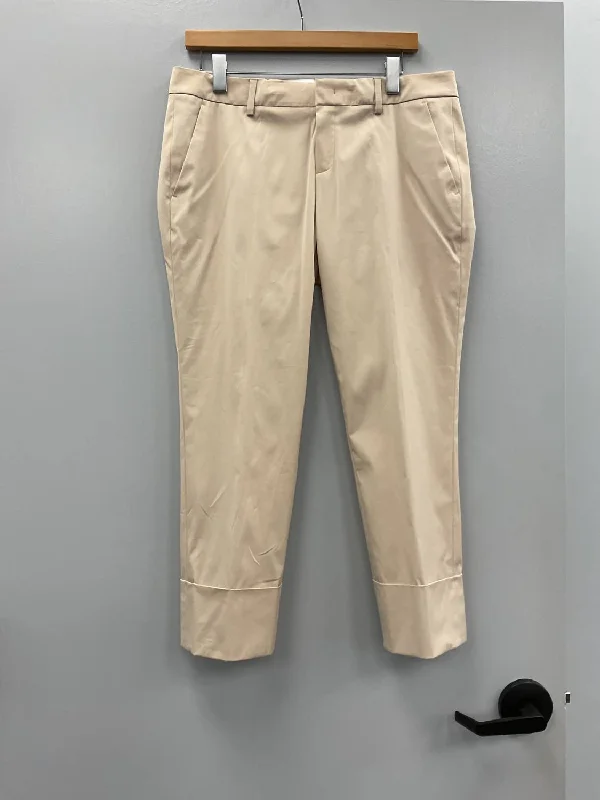 Cuffed Cotton Stretch Pant In Sand