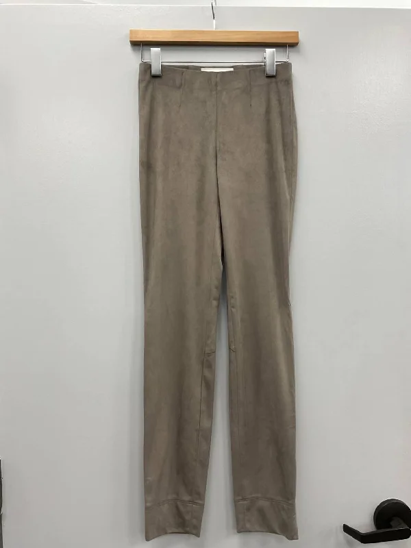 Tapered Sabrina Velour Pant In Taupe