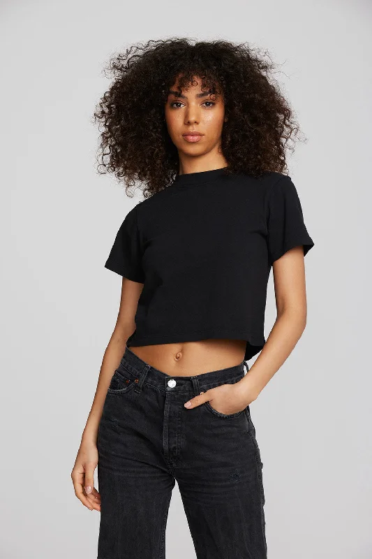 Coast Cotton Jersey Mockneck Tee with Rib