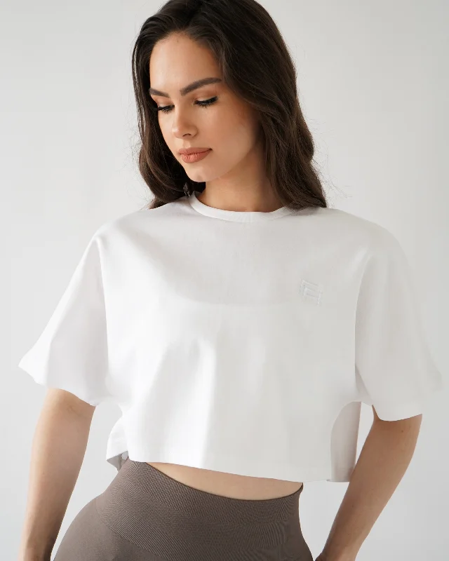 Relaxed Crop Top - White