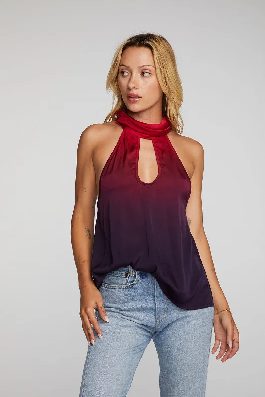 Stretch Silky Woven Halter Top