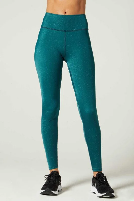 Wear It To Heart Bowie High Waist Legging - Teal Nova Sparkle