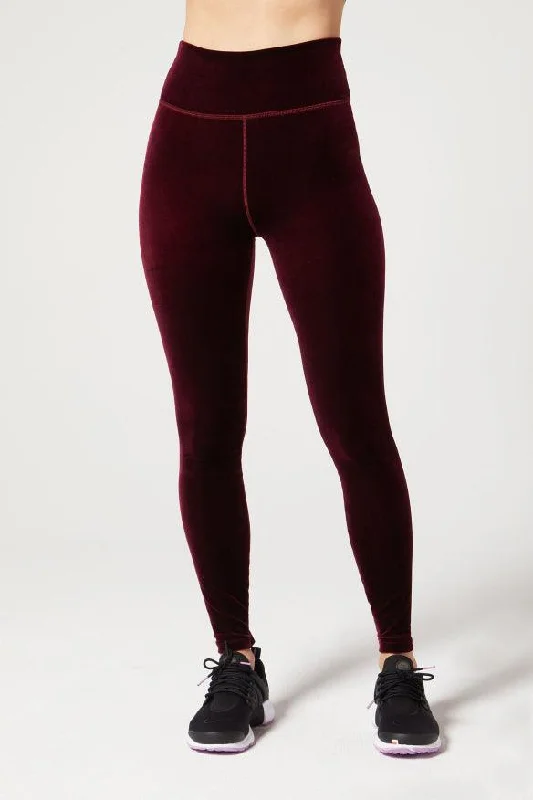 Wear it to Heart Bowie High Waist Legging - Velvet Burgundy